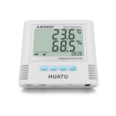 China A2000 Thermo Alarm Digital Hygrometer and Clock with Built-in Audible Visual Alarm and Limit Alarm for Warehouse 97mm x 78mm for sale