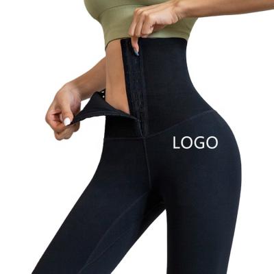 China Hot Selling Breathable High Waist Corset Shaper Women's 3 Hooks Waist Trainer Pants Butt Lift Yoga Gaiters Sports Gym Gaiters Yoga Pants for sale