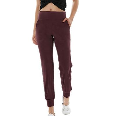 China Factory Wholesale Breathable Women Yoga Tapered Sweatpants Waist Joggers Tops With Pockets Loose Workout Sporty Running Pants for sale