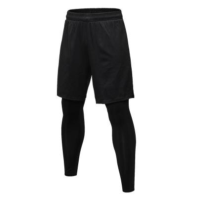 China Wholesale Breathable Mens Running Training 2 In 1 Compression Tights Pants Gym Shorts Workout Legging for sale