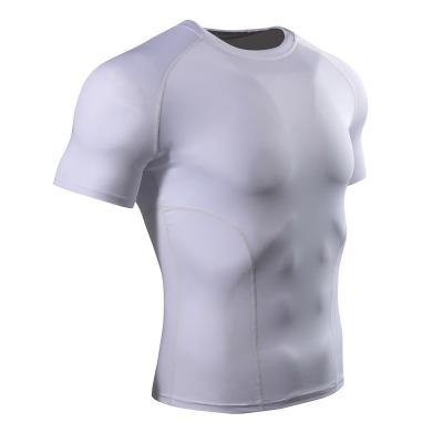 China Antibacterial Mens Compression Shirt Baselayer Short Sleeve Tops Skin Fit Workout Athletic T-shirts for sale