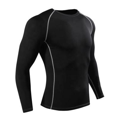 China Antibacterial Base Layer Shirt Men's Long Sleeve Compression Tops Active Sports T-Shirts Quick Dry Rash Guard for sale