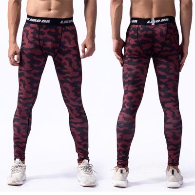 China Antibacterial Good Quality Elastic Bodybuilding Workout Tight Workout Pants Digital Sublimation Printing Compress Gaiters For Men for sale