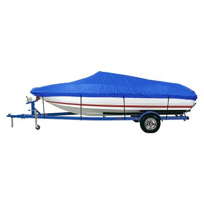 China Heavy Duty High Quality 600D Trailerable Waterproof Boat Cover With 2 Air Vent Marine Grade Polyester Boat Cover Fits V-Hull, Fishing Boat, Tri Hull for sale