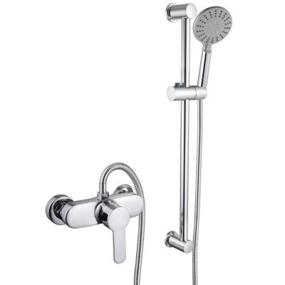 China With Sliding Bar Factory Cheap With Sliding Bar Bathroom Shower Set Single Shower Faucet Wall Mounted Rainfall Brass Faucet Cold Han Mixer for sale