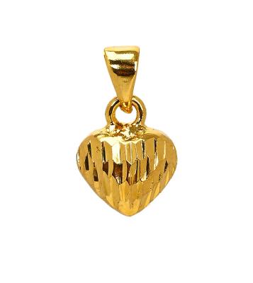 China IPG Technology Plating Lasts And Does Not Fade Wholesale Gold Jewelry Micro Pave Stripe Heart Pendant Charm M Size for sale