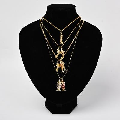 China IPG Technology Plating Lasts And Does Not Fade Wholesale Jewelry Making Ice Out CZ Charms Gold Fish Pendant for sale