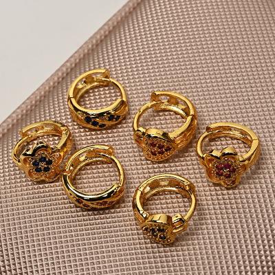 China Wholesale FASHIONABLE Ladies Women Charms Luxury 14K Gold Plated Filled Jewelry Hoop Earrings 18k for sale