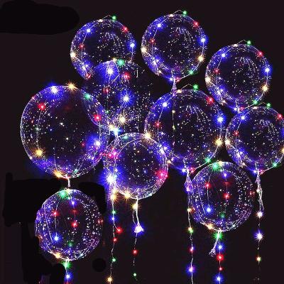 China ALL 10 Party Pack LED Light Up Bobo Balloons Transparent Helium Glow Bubble Balloons with String Lights for Party Birthday Wedding Decor for sale