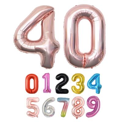 China Unicorn Party Supplies Balloons 40 Inch US Version Digital Large Birthday Party Decoration Supplies Foil Balloon Wholesale for sale