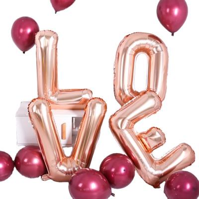 China Promotional Toy LOVE Letter 16inch Size Foil Balloon Birthday Wedding Valentines Day Party Decoration Photo Props Supplies for sale