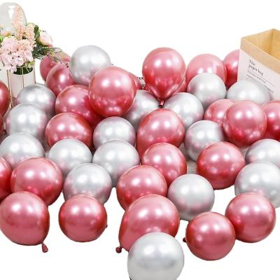 China ALL Party 50pcs 5inch Chrome Metallic Latex Balloons Metal Rose Gold Balloon Wedding Birthday Party Decorations Kids Toys Air Globos for sale