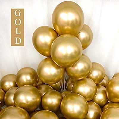 China Tassel 12 Inch Chrome Gold Metallic Balloons For Party 50 Pcs Thick Latex Balloons For Birthday Wedding Party Decorations for sale