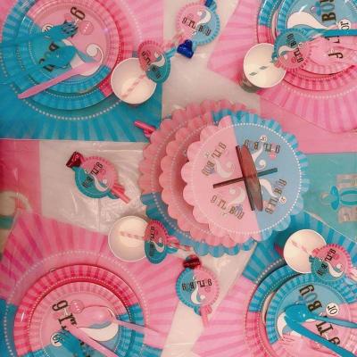 China All Children's Cartoon Birthday Holiday Party Kind Reveal Cake Paper Three Tier Stand for sale