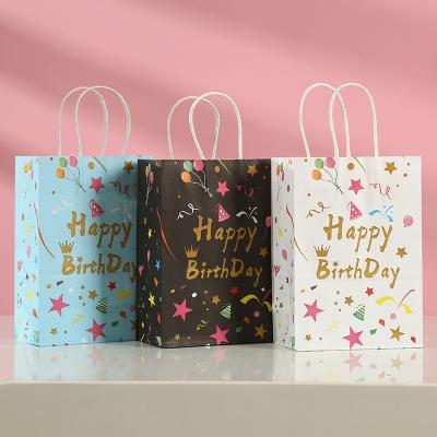 China All Wholesale Kraft Paper Gift Bag Birthday Gift Bag Printing Logo Printing Advertising Handbag Bag for sale