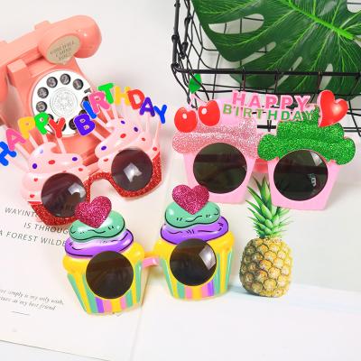 China All Happy Birthday Flower Kids Birthday Party Decoration Adult Photo Glass Party Funny Glasses for sale