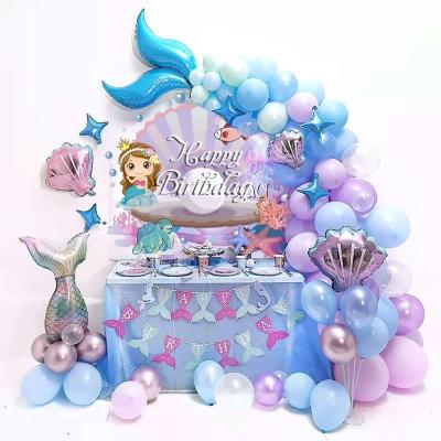 China ALL NEW mermaid theme birthday party decoration latex balloon set birthday decoration scene layout for sale