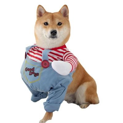 China Wholesale Stocked Winter Christmas Fashion Halloween Design Pet Clothes Dog Stripper Jacket for sale