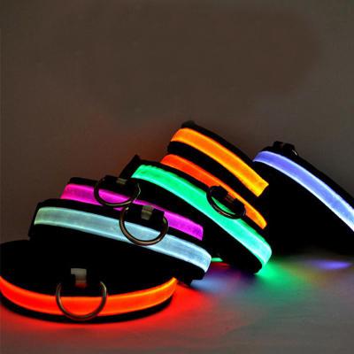 China Lights Polyester LED Dog Collar Night Safety Glow Flashing Collar For Cat Led Collar Dogs for sale