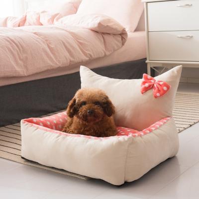 China Removable And Washable Dog Deep Sleep Kennel Bed Pet Dog Cat Viable Bed Stain Makers Kennel for sale