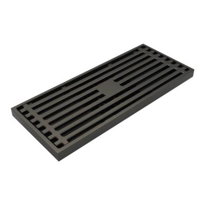 China Shower Floor Drain Deodorizer 8*20 Large-Displacement Modern Invisible Tiled Bathroom Floor Drain for sale