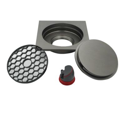 China Modern All-Copper Shower Floor Drain Bathroom Invisible Anti-Reverse Floor Drain for sale