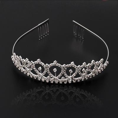 China Half Rhinestone+Alloy Rhinestone Round Tiara Designer Sweet Wedding Bridal Crown Headband Hair Accessories For Women Girl Birthday Party for sale