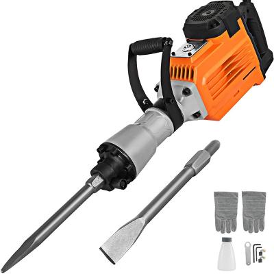 China 100% Copper Electric Hammer 1500W 45J Powerful Power Tools With 2 Pcs Chisels for sale