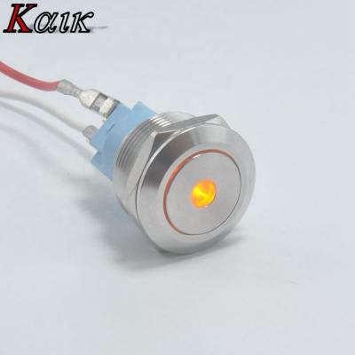 China Momentary Stainless Steel LED Indicator 12 Volt Push Button Switch for sale