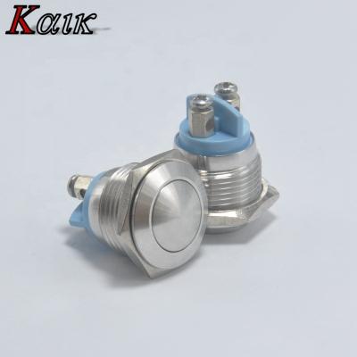 China Waterproof Momentary On/Off Stainless Steel Panel Height 16mm Adjustable Push Button Switch for sale