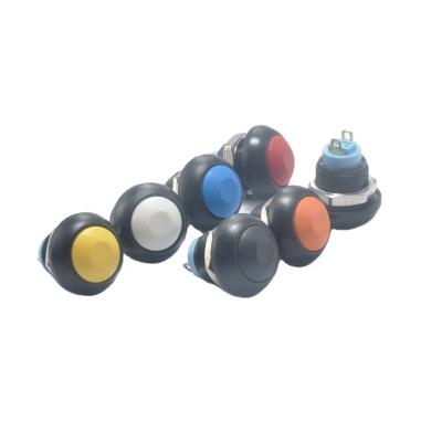 China Black Head 1NO SPST DC/AC 36V 2A Aluminum Alloy Metal Shell Momentary Push Button Switch Ball Head for sale