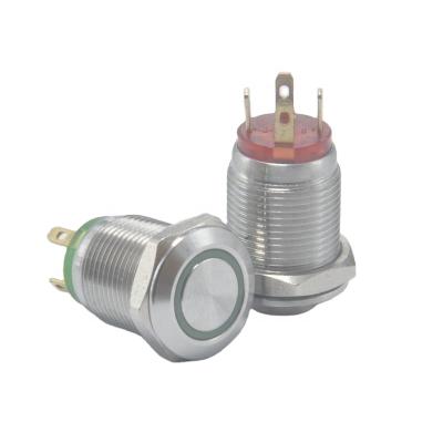 China Stainless Steel Ring LED 12mm LED Lamp Switch for sale