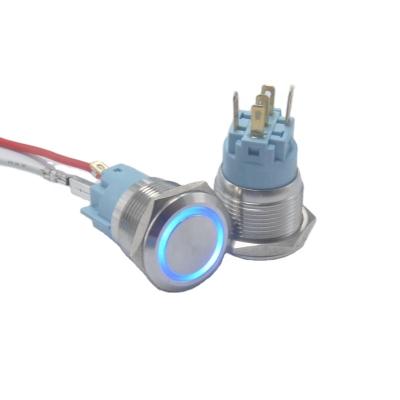 China 19mm IP67 Stainless Steel Electric Switch Push Button Metal RGB LED Waterproof Push Button Switch for sale