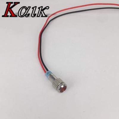 China Stainless Steel 6mm Diameter 12V Mini Flat Surface LED Indicator Lights for sale