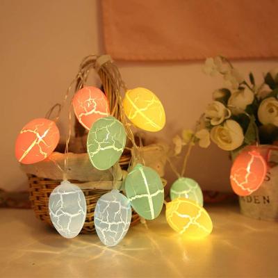 China Festival Stuff 1.5/2/3/6m Easter Led Garland Cracked Easter Egg Led Hanging String Ornament Party Light Happy Home Festival Decoration for sale