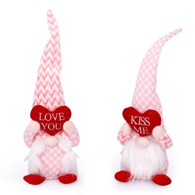 China Fabric Valentines Day Gnome Mr. and Mrs. Scandinavian Tomte Plush Elf Doll Decorations Stuffed Ornaments Swedish Tomte Dwarf Figurines for sale