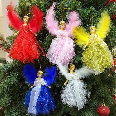 China Hot Selling Easter Decoration Fancy Colors Rubber Plastic Angel Doll Ornaments For Christmas Tree Hanging Decoration for sale