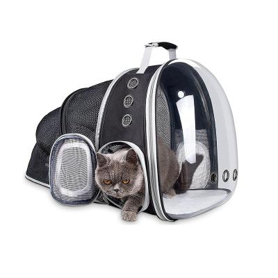 China Cat Carrier Bag Breathable Pet Viable Backpack Expandable Bag Outside Space Capsule Portable Clear Carrier Bag For Small Dog Cats for sale