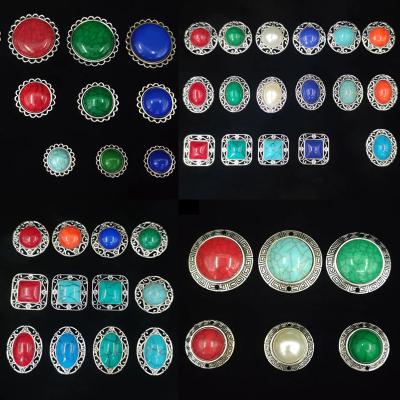 China Factory Direct Sales Retro Jewelry Findings Various Styles Turquoise Zinc Alloy Ethnic Connectors For DIY Handmade for sale