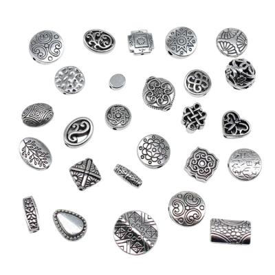 China High Quality Retro Wholesale Zinc Alloy Oxidized Silver Vintage Round Beads For Jewelry Making Findings Components for sale