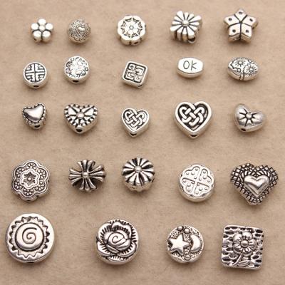 China Wholesale Diy Retro Small Silver Wavy Texture Handmade Zinc Alloy Oxidized Delicate Beads For Jewelry Findings for sale