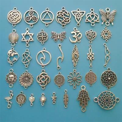 China Wholesale Custom German Retro Silver Zinc Alloy Hollow Cut Delicate Connectors for DIY Jewelry Making Findings Accessories for sale