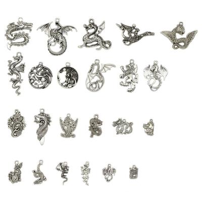 China Wholesale Custom Multiple Options Vintage Retro German Dragon Silver Tiger Charms Pendant Ornaments for sale