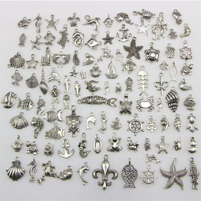 China Hot Retro Newest Styles Diverse Jewelry Zinc Alloy Carving Marine Body Charms Pendant Ornaments for sale