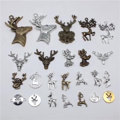 China Retro Tools German Direct Sales Multiple Options Silver Plated Retro Deer Charms Jewelry Ornaments for sale