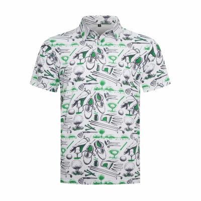 China Anti-wrinkle Custom Design Your Own Logo Sleeve Polyester Spandex Sublimation Golf Polo Shirt Shorts Printing Men's Polo Shirt for sale