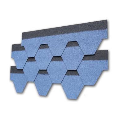 China Good Quality Modern Asphalt Roofing Shingles Hexagon Mosaic Asphalt Shingles Tile Plain Roof Tiles Color Stone Chip Coated Fiberglass for sale