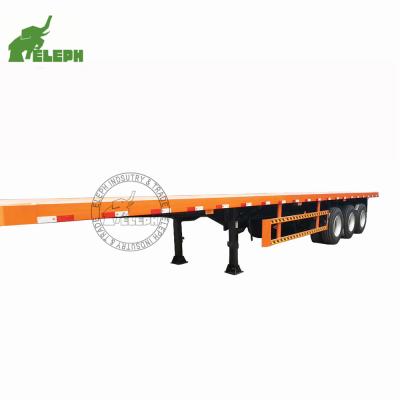 China American /Germany 13-20Tons 3 Axle 40ft Container Flat Bed Semi Trailer Truck Trailer 45ft Flat Bed Trailer For Sale for sale