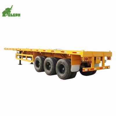 China American /Germany 13-20Tons 3 Axles 40ton 50ton 60ton Flat Bed Container Semi Trailer 40ft Container Trailer for sale