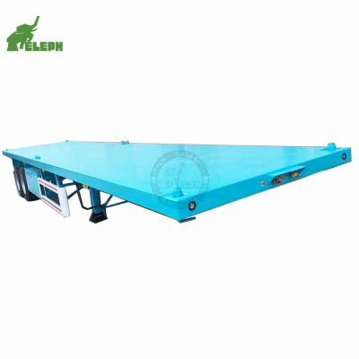 China Truck Trailer 40ft Container Trailer Axles 40ft Small Size Flatbed Mini Container Flat Bed Semi Trailer for sale